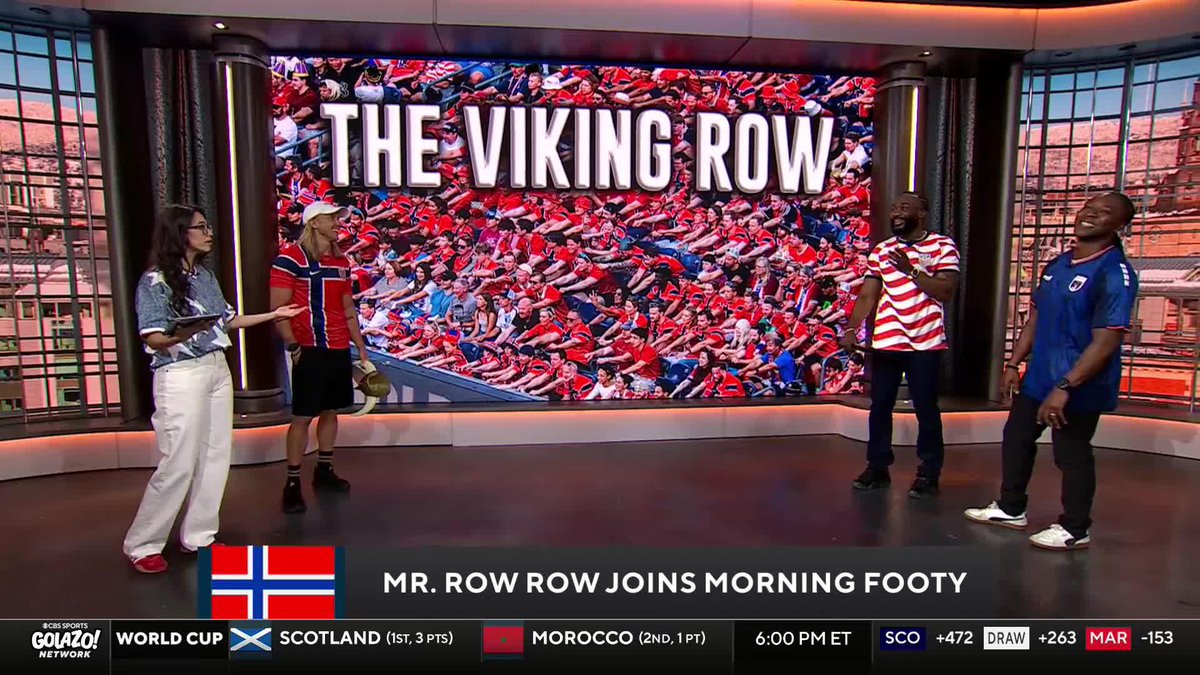 NYC isn't ready for this 🤩🇳🇴 Mr. Row Row and the Norwegian supporters are taking over Times Square tonight 🗽🔥