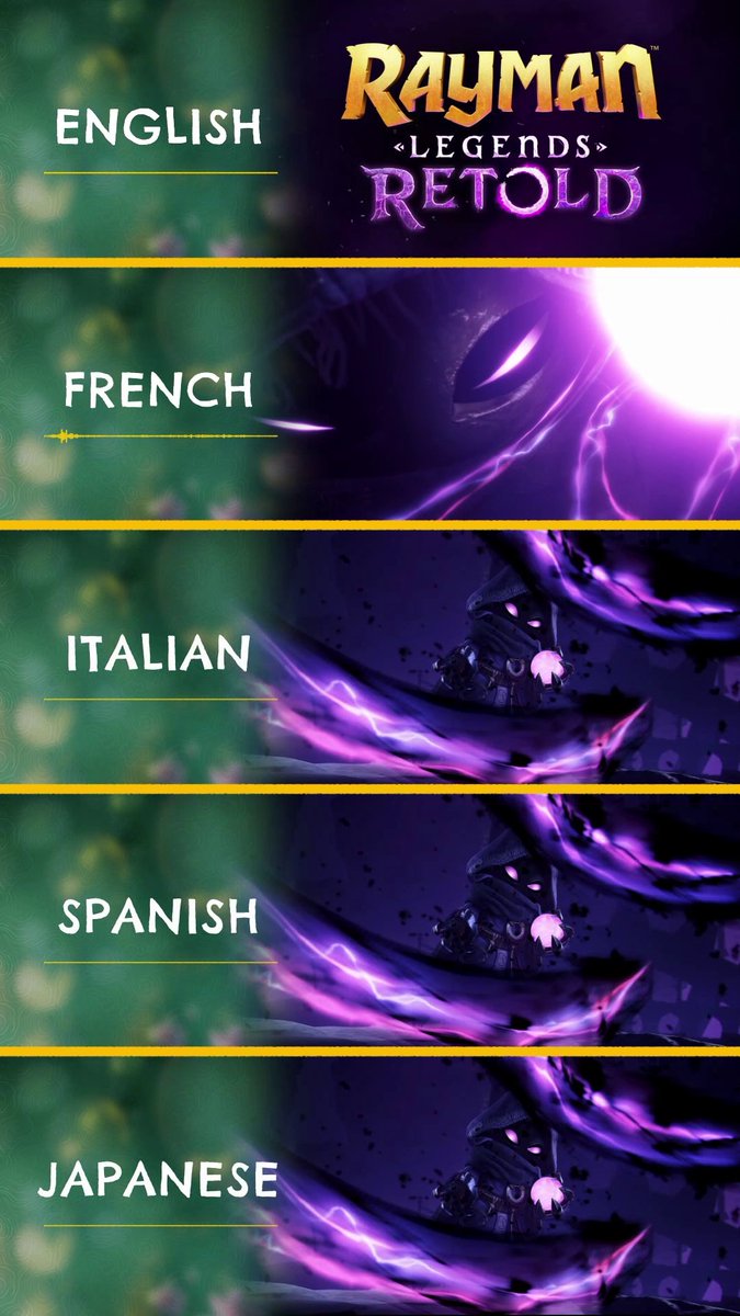 The Rayman #LegendsRetold Announce trailer is available in multiple dubbed languages - which one sounds the coolest to you? 👀