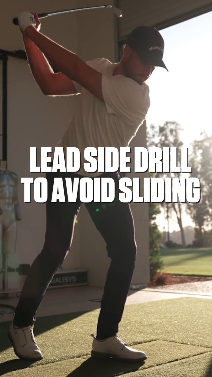 When we saw Wyndham Clark in 2025, he was sliding excessively towards the target on the downswing with his irons. One of our favorite drills for helping golfers eliminate slide is lead leg only swings. By removing the trail leg, the golfer is forced to stabilize and rotate over their lead side rather than slide past it. Any excess lateral movement is amplified immediately, so the body starts to learn to post up and turn around a firm front side. The payoff is a more stable low point and more consistent contact with the irons.