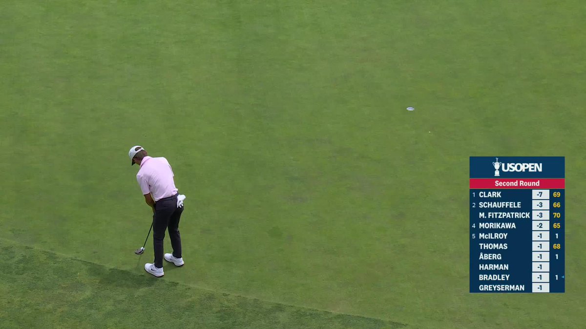 Miles Russel early-stepping the bird! The 17-year-old is currently T22 at a Shinnecock U.S. Open. Baller.