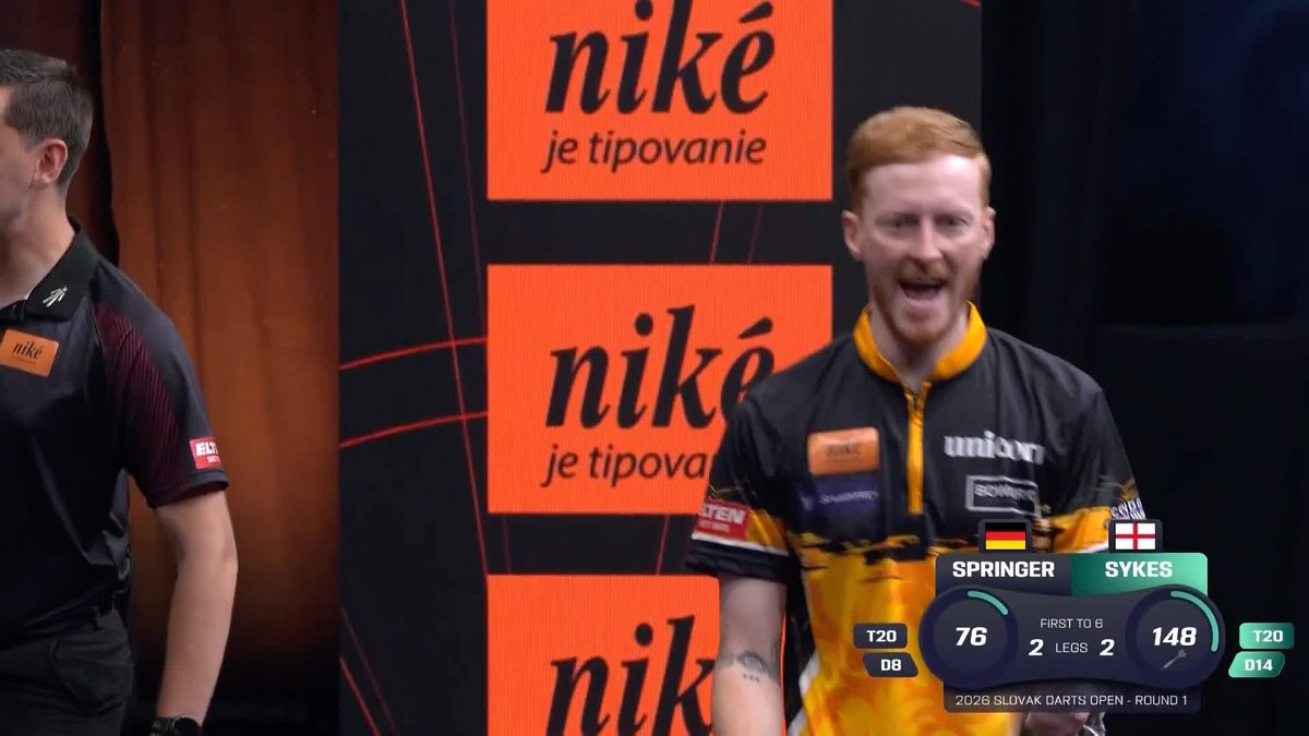 BLINK AND YOU'LL MISS IT! Tom Sykes with a rapid-fire 148 checkout in this thrilling match against Niko Springer! 📺 #ET9