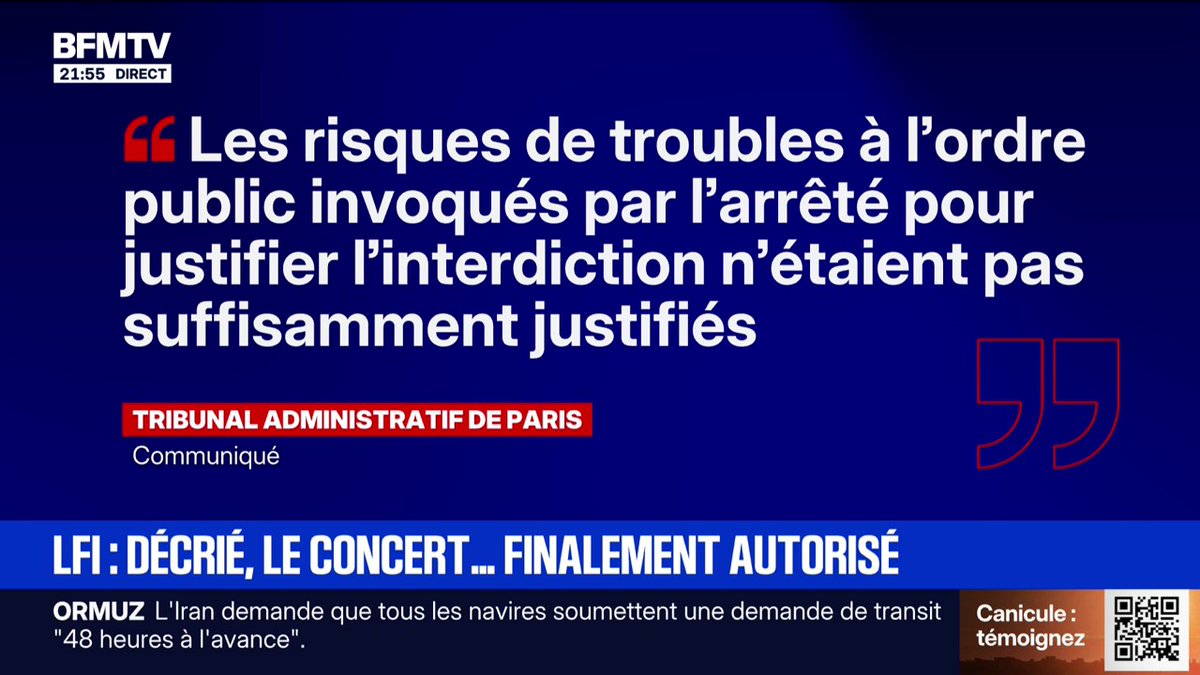 Fête de la musique: le concert gratuit de LFI à Paris a été autorisé par la justice administrative