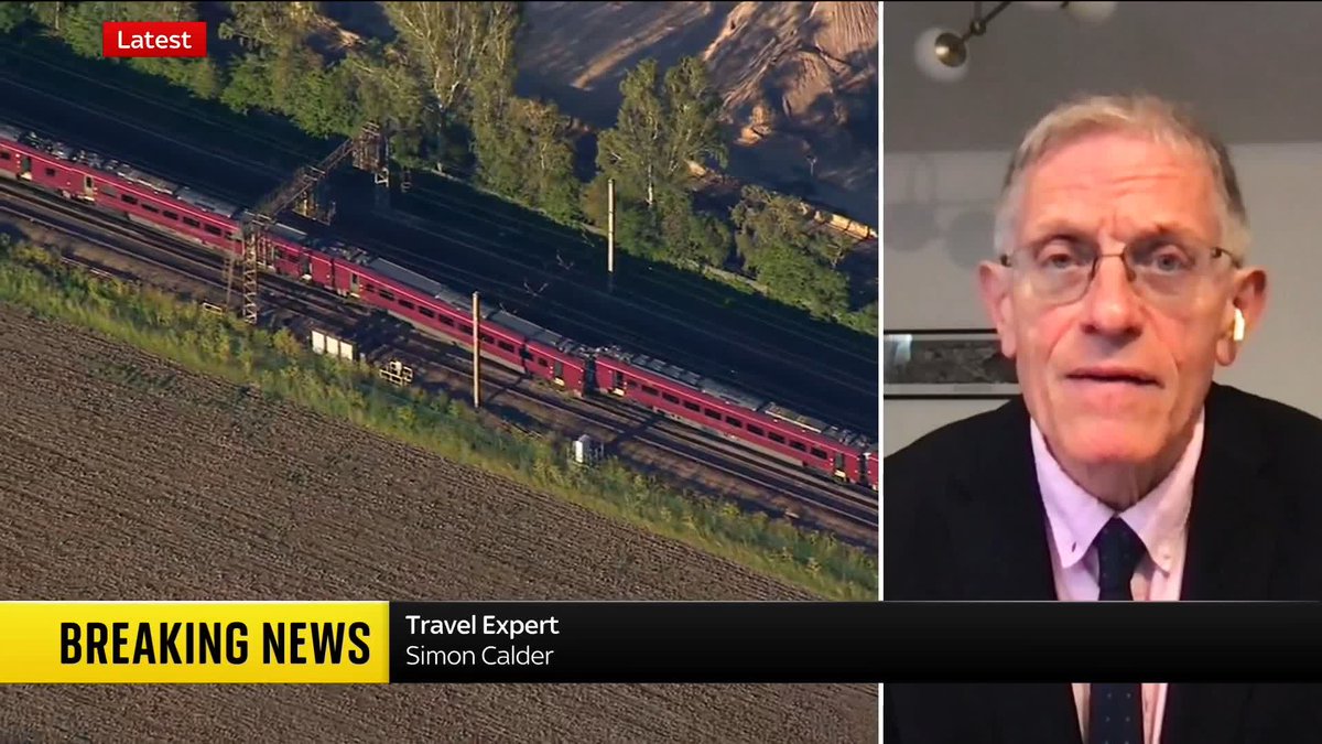 "For the train to have struck with such force that we've had a derailment is really worrying." Travel expert Simon Calder talks to @CathyNewman about a collision between two trains south of Bedford earlier today. Latest: 📺 Sky 501, Virgin 602 & YouTube