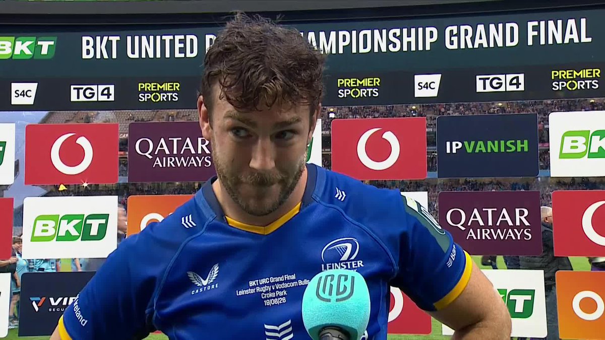 "I'll enjoy a few beers with the boys after that. I thought they were unbelievable!" 🗣️ Caelan Doris reacts following Leinster Rugby's URC Grand Final win at Croke Park 🔵