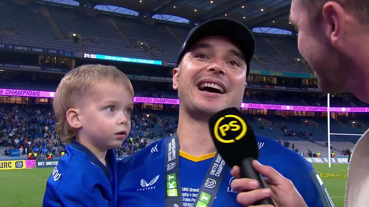 🔵 ryan wilson chats with James Lowe after playing his final game for Leinster Rugby "I wanted my fairytale to end here, but it doesn't always happen, does it?" 🗣️