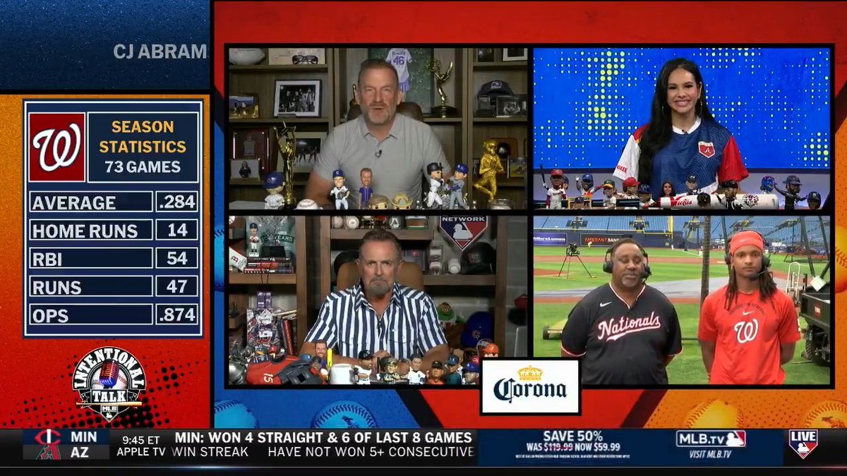 "We're never out of games... this confidence and electricity that we have playing together, it's fun." CJ Abrams discusses the Washington Nationals' strong play this season and his dad campaigns for him to start in the All-Star Game! 😂 MLB Network + Corona USA