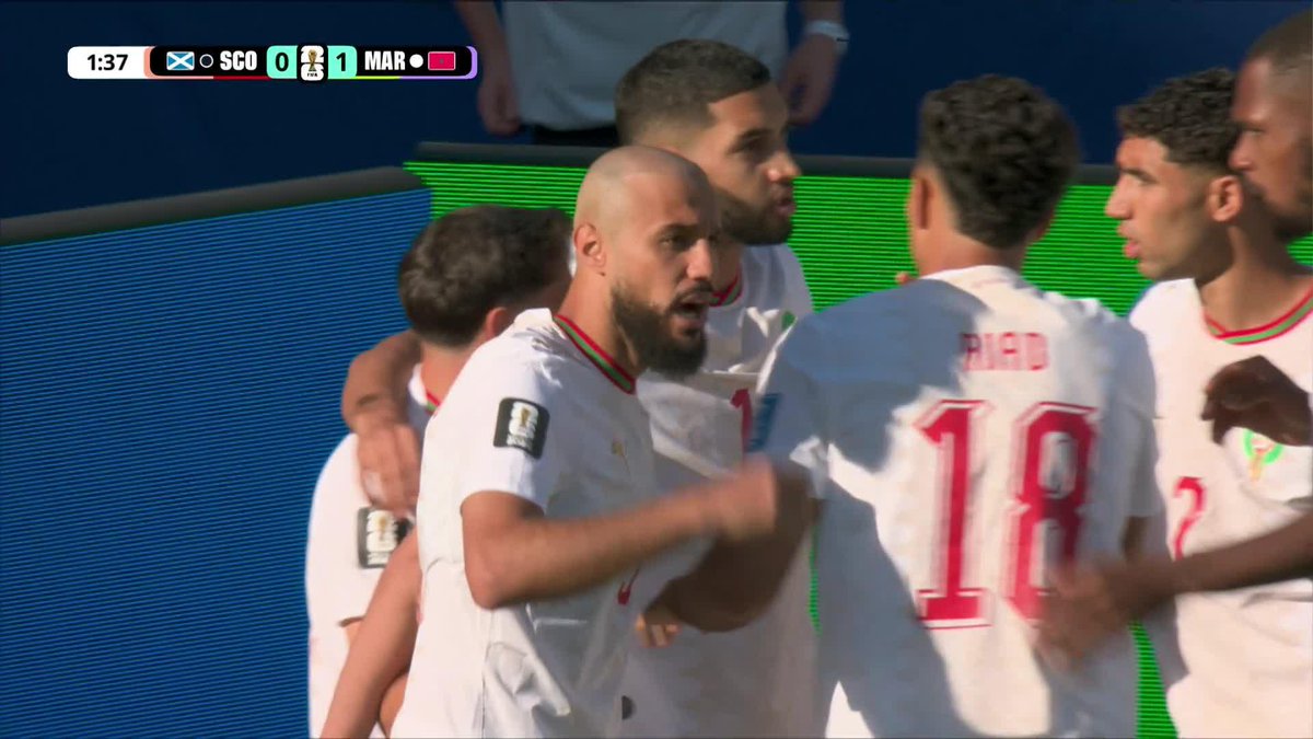 BARELY A MINUTE IN! ๐ฑ Ismael Saibari bangs in the opener for Morocco very early in the match! ๐ฒ๐ฆ #FIFAWorldCup