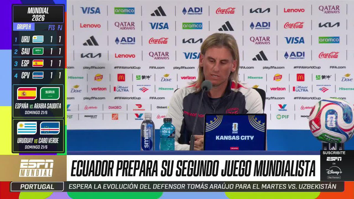 👀 “PRIMERO, NO SOMOS ALEMANIA” 🗣️🇪🇨 Sebastián Beccacece, DT de Ecuador, recalcó el respeto a Curazao, pero aseguró que buscarán conseguir la victoria. ⚽ #ESPNMundial 📺 Mira los mejores partidos de la #FIFAWorldCup por ESPN, en el Plan Premium de #DisneyPlus