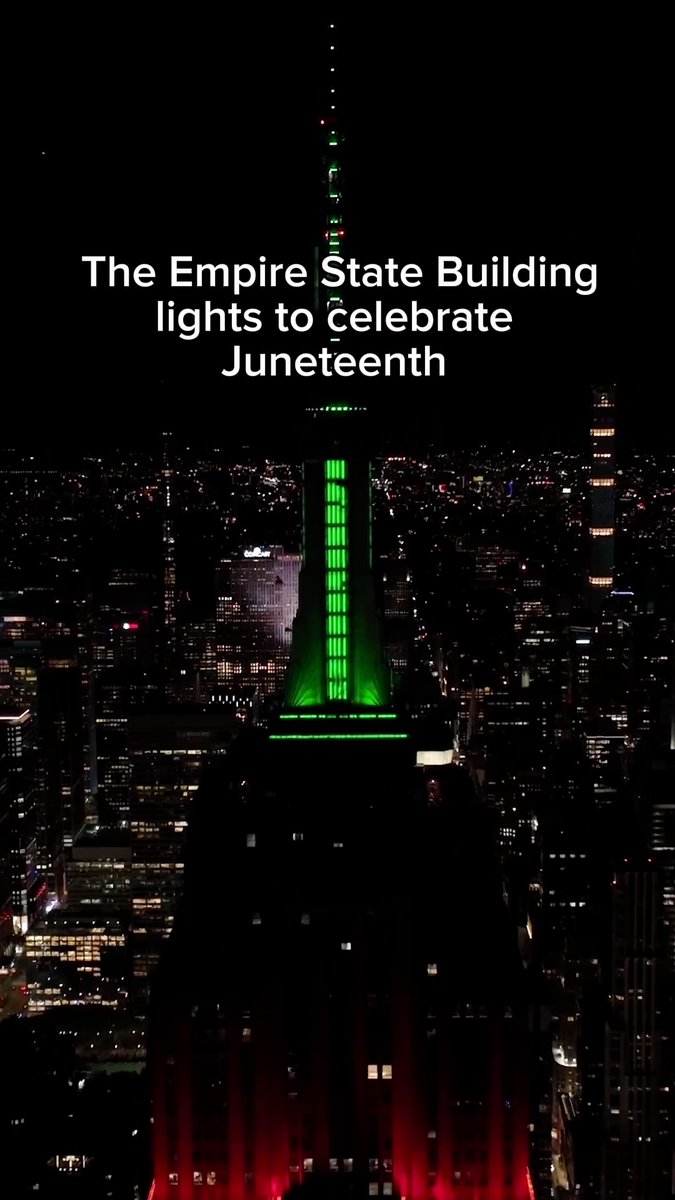 Shining red, black, and green tonight in honor of Juneteenth.