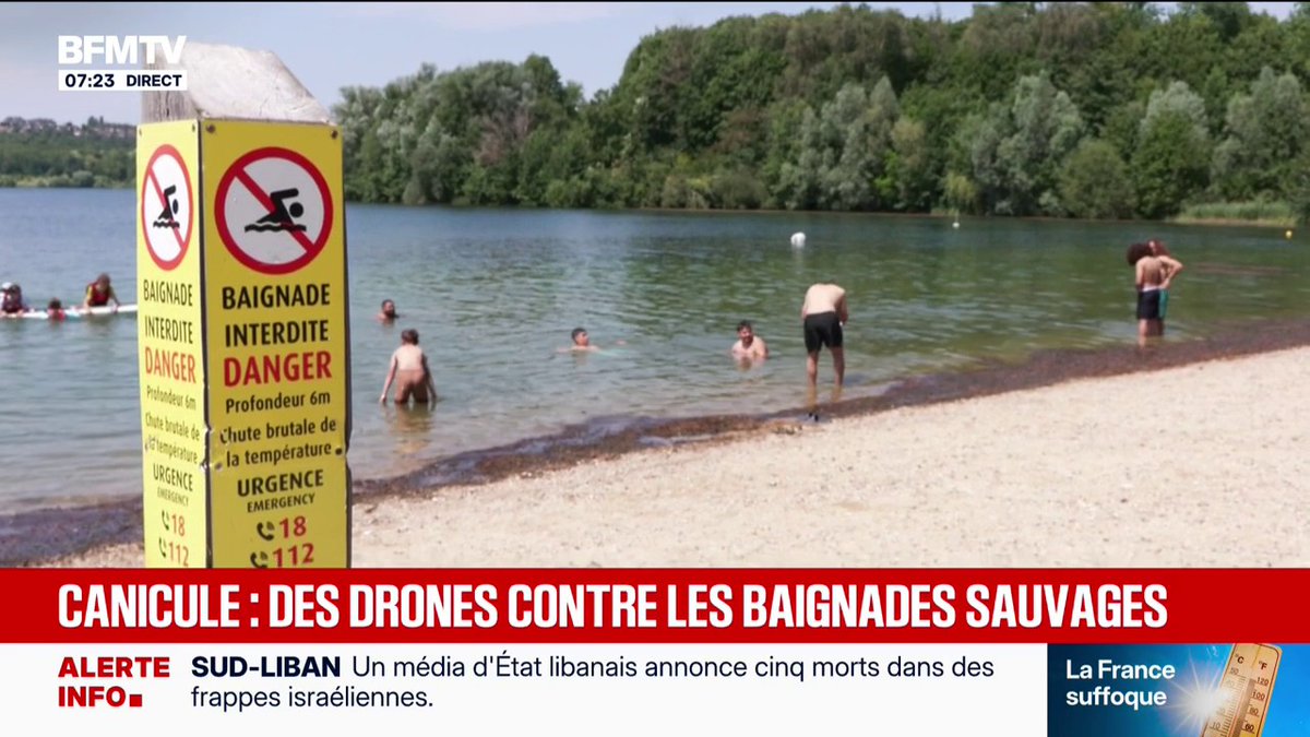 Canicule: des drones pour lutter contre les baignades sauvages