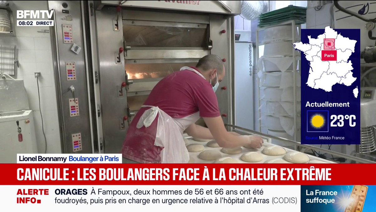 "Devant le four, c'est particulièrement difficile": les boulangers face à la chaleur extrême