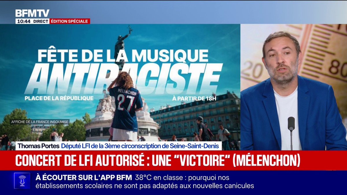 Concert de LFI autorisé par la justice administrative: "Une victoire pour l'État de droit", estime le député insoumis Thomas Portes