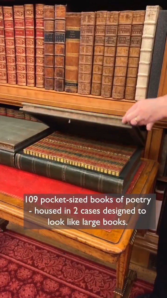 Napoleon Bonaparte owned around 60,000 volumes. This set of poetry in English was commissioned for his young son, Napoleon François. Now part of the Royal Collection after making their way to King George V years later.