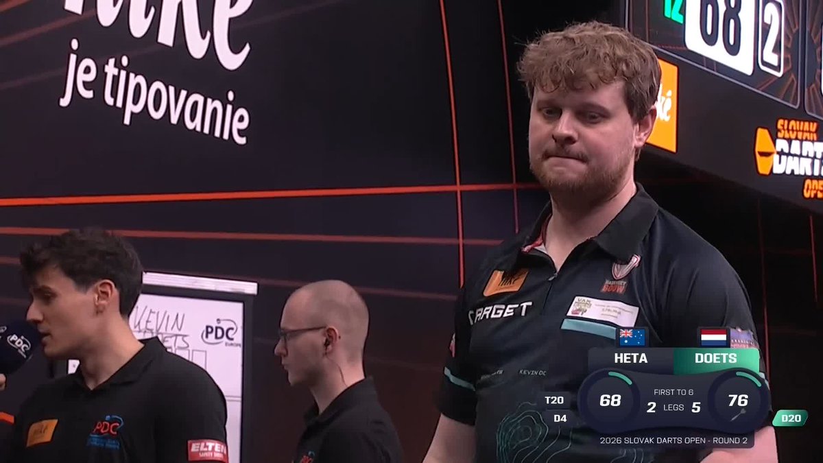 HAWKEYE PUTS OUT THE HEAT! Damon Heta is our first seed to crash out this afternoon in Slovakia, as Kevin Doets beats the Australian 6-2 to advance! 📺 #ET9
