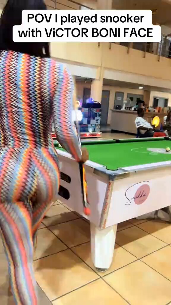 Snooker game with a celebrity footballer. And she won. 😌