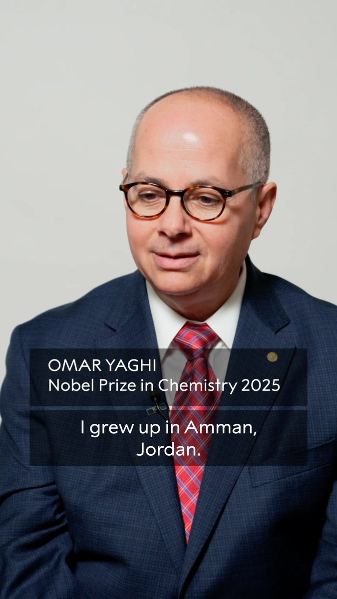 "It was not an easy childhood." Omar Yaghi, whose parents were from Palestine, grew up in a refugee family of ten children, in a home with no running water and no electricity. Last year he was awarded the Nobel Prize in Chemistry for developing cage-like molecules that can capture and release smaller substances, like water. #WorldRefugeeDay #WithRefugees