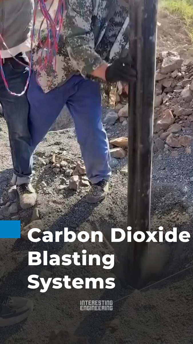 A carbon dioxide blasting system is inserted into a drilled hole and triggered to release a controlled pressure burst that fractures rock from within — a safer, quieter, and more precise alternative to traditional explosive blasting used in quarries and construction sites. 🎥 peijieri / IG