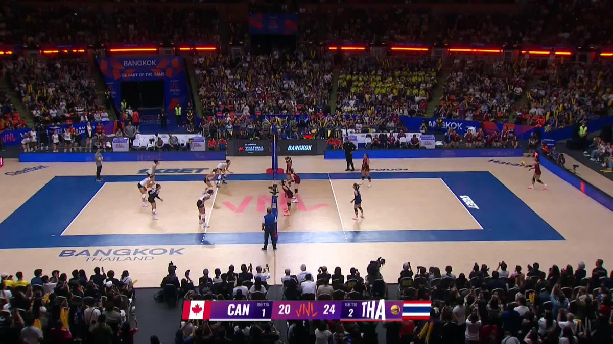 #VNL2026 OOPS… THEY DID IT AGAIN. 😱🔥 A MONSTER BLOCK on Van Ryk to seal the deal. 🧱💥 Thailand 🇹🇭 takes down Canada 🇨🇦 3-1 in front of a roaring Bangkok crowd 🎥 Highlights coming soon. 🏐 #BePartOfTheGame #Volleyball