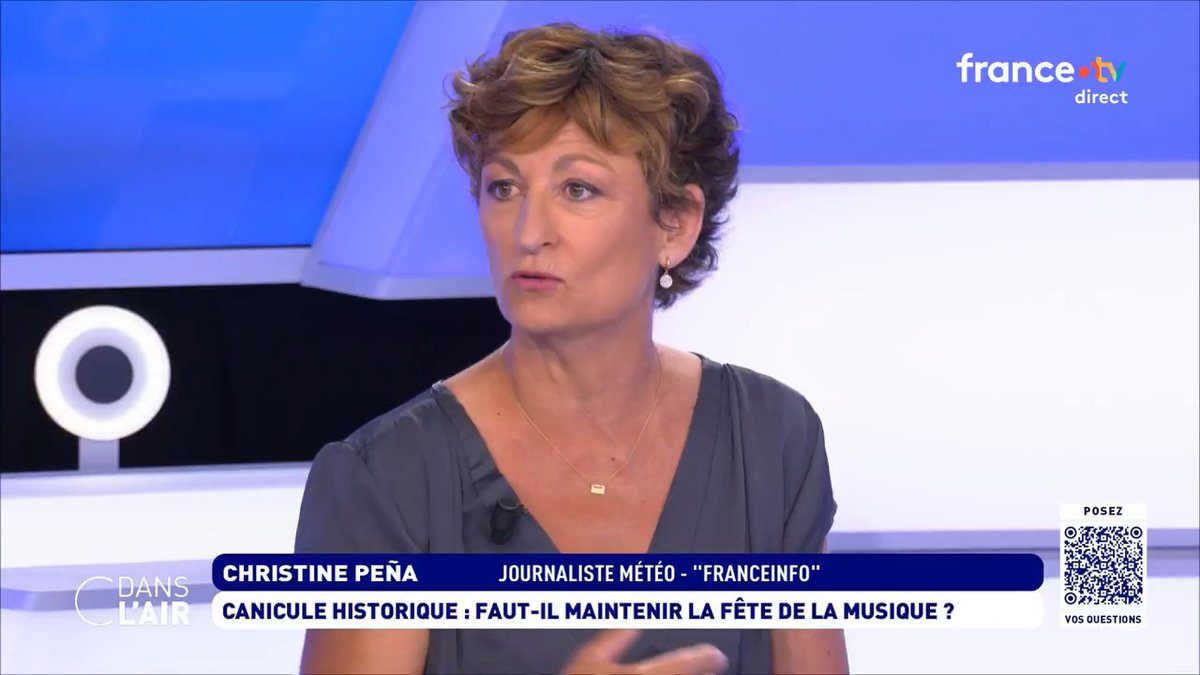 "Dans le #climat que l'on connaissait, les orages faisaient chuter les températures. Ce n'est plus le cas. C'est un phénomène nouveau auquel il va falloir s'habituer." "Les orages augmentent le taux d'humidité, ce qui compense la baisse relative des températures. Cela crée une sensation de chaleur humide, plus désagréable à supporter." Christine Peña et Nicolas Berrod #cdanslair