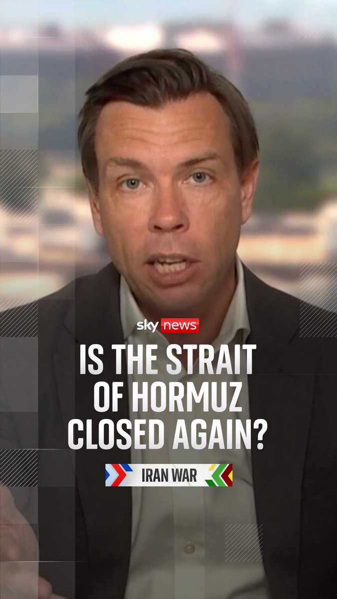 Iran's top joint military command says the Strait of Hormuz has been closed again, but the U.S. says ships are still passing through the waterway. Sky's Mark Stone has the latest from Washington. 🔗