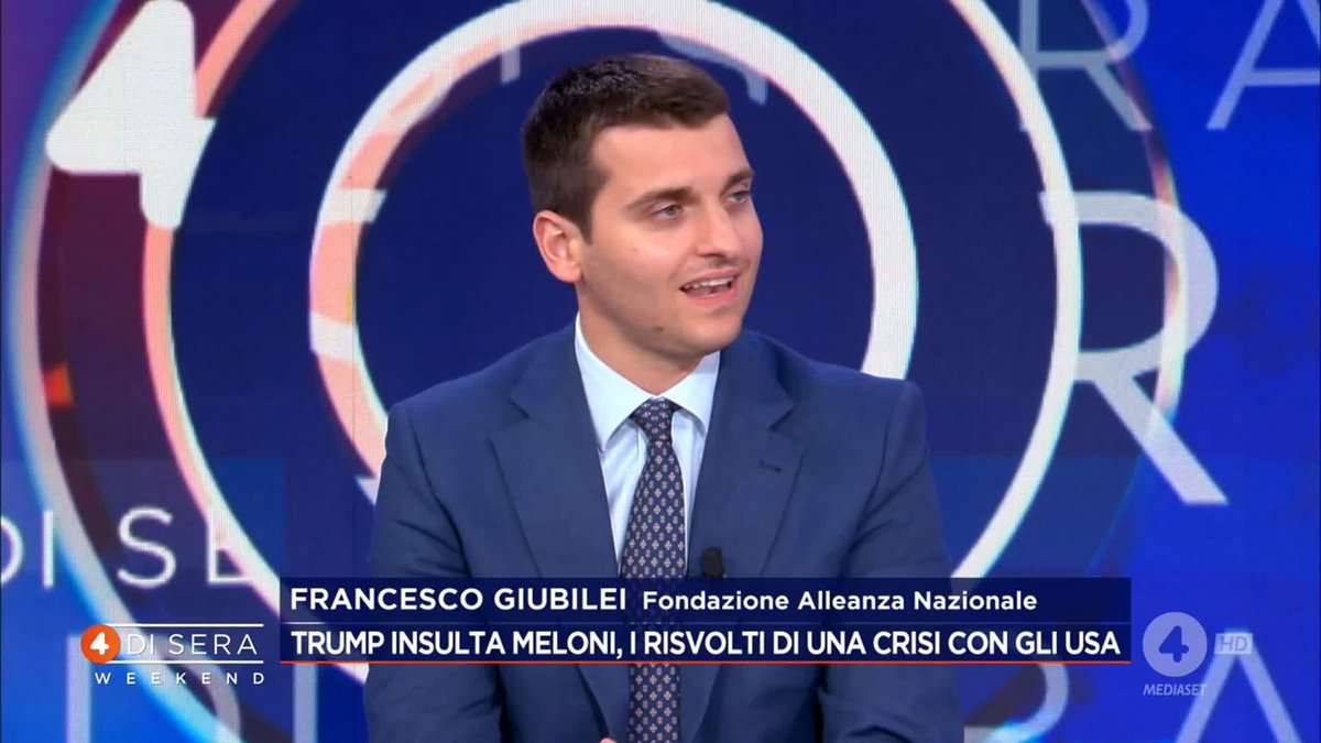 "Giorgia Meloni ha dimostrato ancora una volta di essere una donna e un leader estremamente coraggioso" Francesco Giubilei a #4disera Weekend