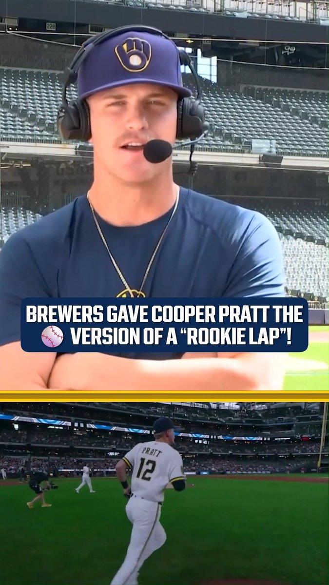 Cooper Pratt took the field for his MLB debut this past week... by himself! 😅 #MLBCentral | Milwaukee Brewers