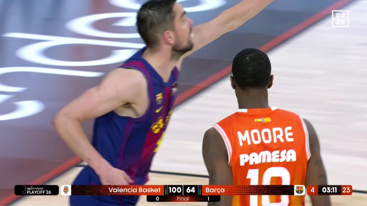 UN TRIPLE PARA PONERSE A 100. UN TRIPLE PARA PONER EL +36 🤯 Valencia Basket Club devolviendo el empate a la final... ¡A LO GRANDE! #LigaEndesaxDAZN 🏀 🔗