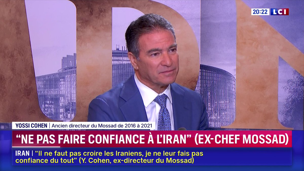 ▶️ "C'est une erreur de laisser les Iraniens avec un programme balistique, car ils menacent Israël et nos alliés dans la région. (...) Il faut être sûr que la fin du programme balistique sera signée dans 60 jours, sinon c'est un échec." 🗣️ Yossi Cohen, ancien directeur du Mossad