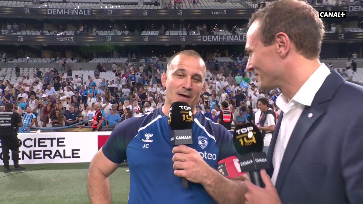 "Je suis fier d'entraîner cette équipe aujourd'hui" 🎙️ L'émotion et les souvenirs de Joan Caudullo après la victoire de Montpellier qui les amène en finale de TOP 14 🥹 #MHRSFP