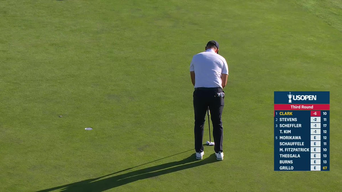 Nails. Wyndham Clark continues to roll massive par saves.