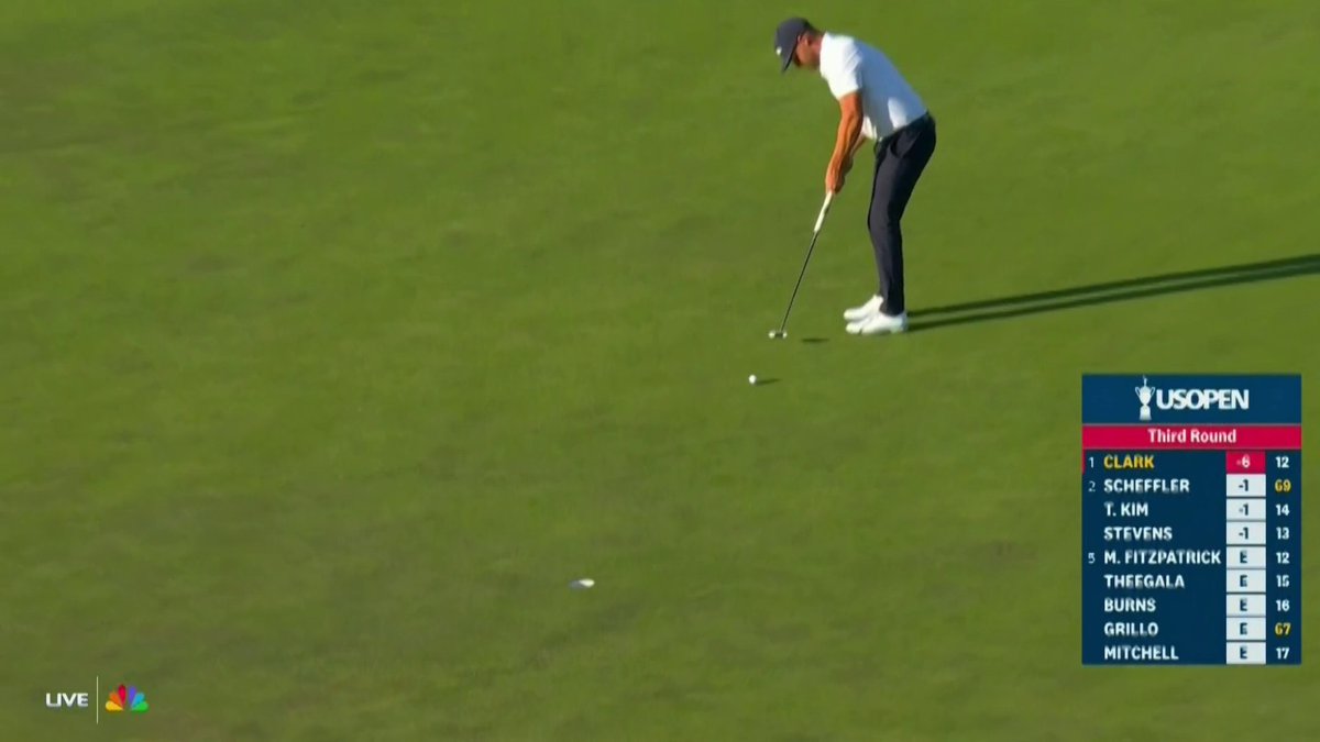Wyndham Clark saves yet another par to remain at 6-under 😳 📺 NBC
