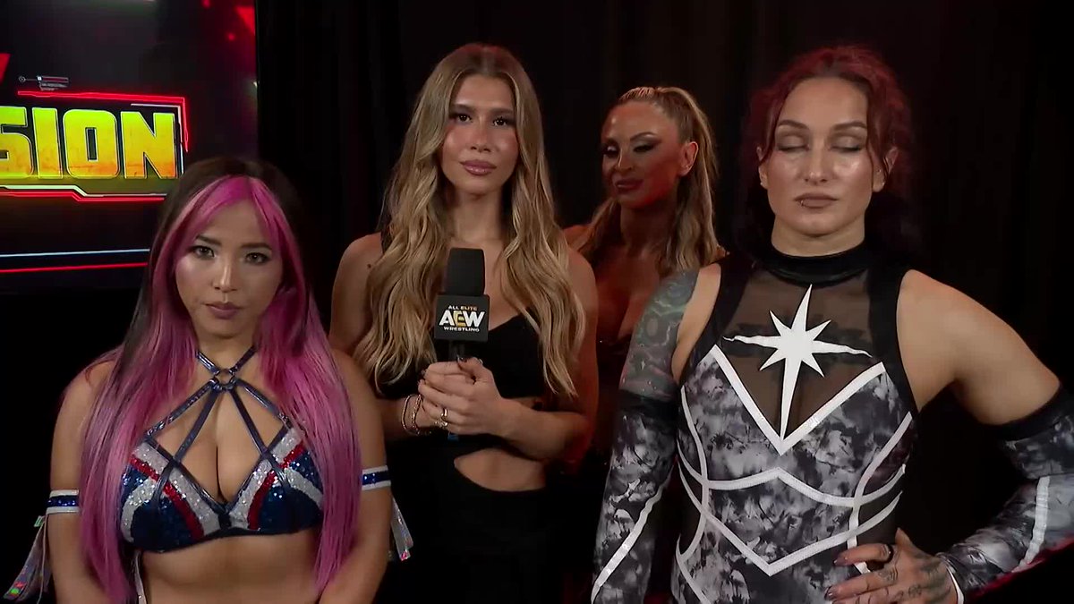 Before facing each other in the TBS Championship Survival of the Fittest Match Qualifier, an important question is posed: are @CallMeKrisStat &amp; Mina Shirakawa♡白川未奈 still friends? Watch #AEWCollision on TNT &amp; HBO Max