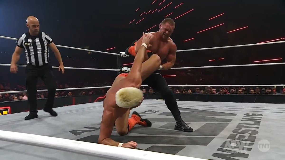 A brutal WRENCHING of the arms leads to a submission victory for @ZackSabreJr! Watch #AEWCollision on TNT &amp; HBO Max