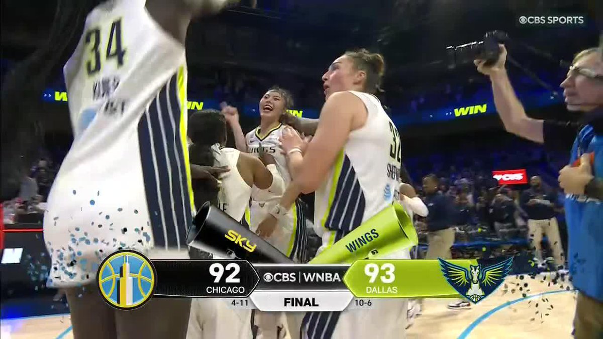 Paige Bueckers was HYPED for Li Yueru who knocked down the clutch free throws to win the game for the Wings 👏 Dallas Wings
