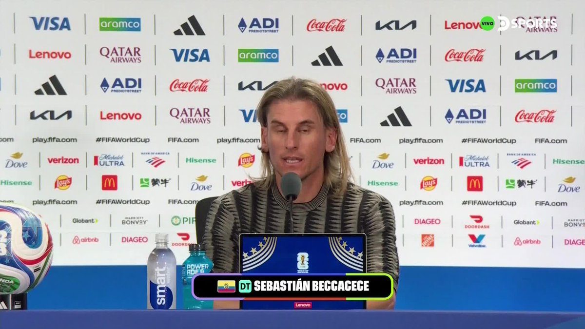 "LA VIDA ME ENSEÑÓ QUE SIEMPRE HAY QUE SEGUIR CREYENDO” Sebastián Beccacece habló luego del empate 0-0 de Ecuador ante Curazao en Kansas City. #MundialEnDSPORTS | #FIFAWorldCup
