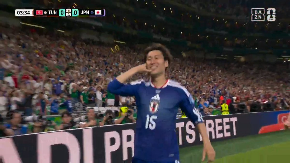 🏆️━━━━━━━━━━━━ FIFAワールドカップ グループF DAZNピックアップシーン ━━━━━━━━━━━━━⚽ 鎌田大地が2戦連発⚽️ 中村敬斗のクロスに合わせる 🆚チュニジア×日本 ⚽鎌田大地(日本)4分 FIFAワールドカップ DAZNピックアップシーン/日本:鎌田大地