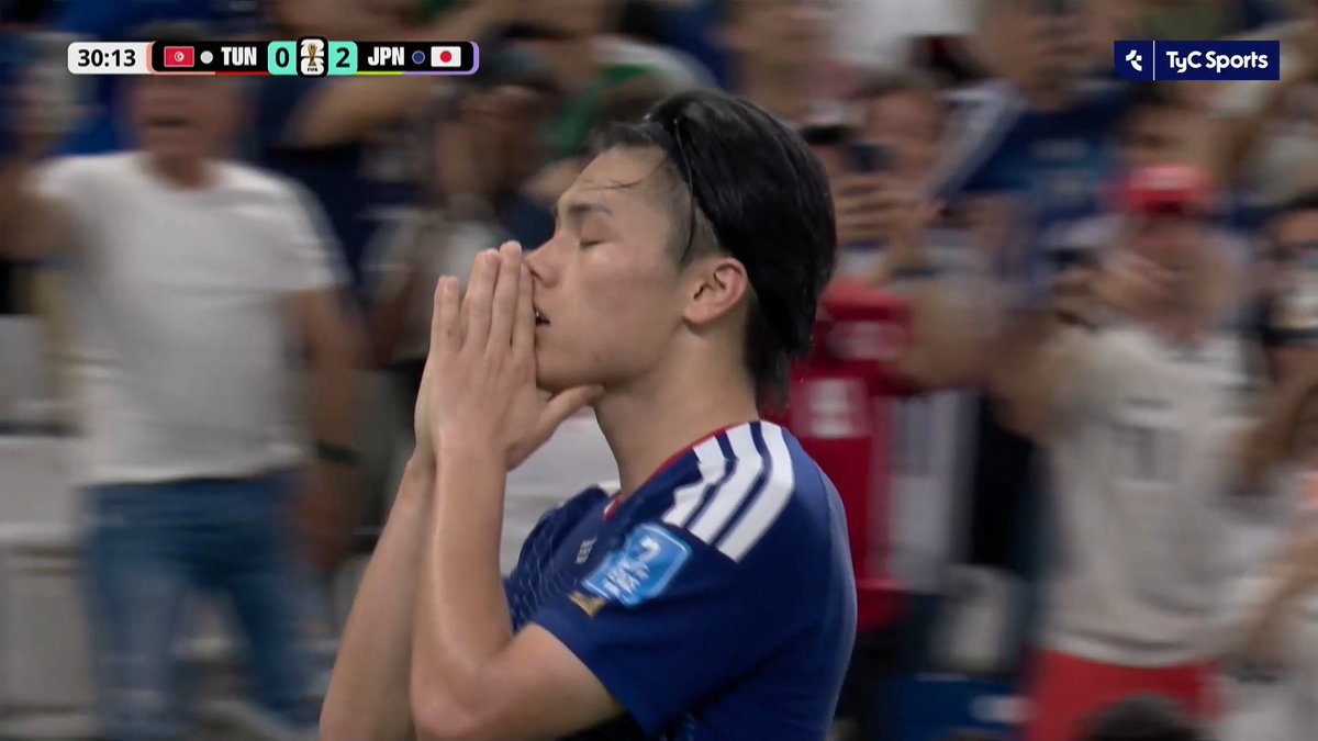 ¡JAPÓN AMPLIÓ LA VENTAJA! Ueda marcó el 2-0 ante Túnez a los 31 minutos del primer tiempo.
