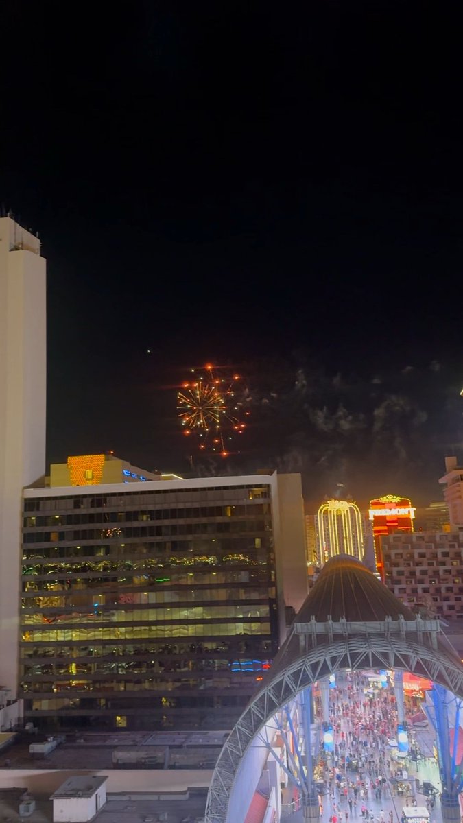 Fireworks in Downtown Las Vegas go off