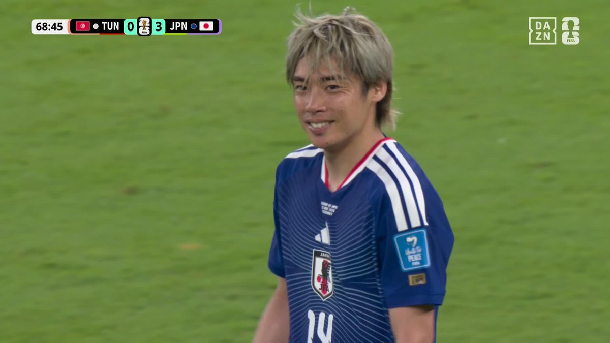 3点目🇯🇵 抜け出したのは伊東純也⚡️ GKとの1対1を落ち着いて決める 🏆#FIFAワールドカップ グループF 🆚チュニジア×日本 📱#DAZN 無料ライブ配信中(登録不要) #本気で楽しむならDAZN アクエリアス