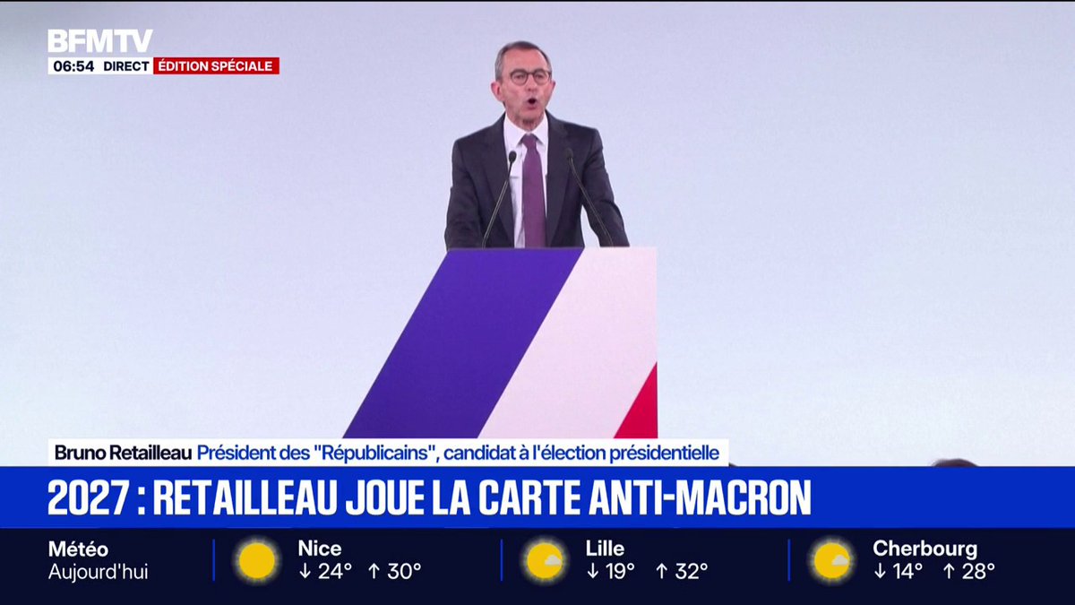 "Après dix ans d'En marche, plus rien ne marche": Bruno Retailleau promet de "remettre la France à l'endroit" lors de son premier meeting présidentiel