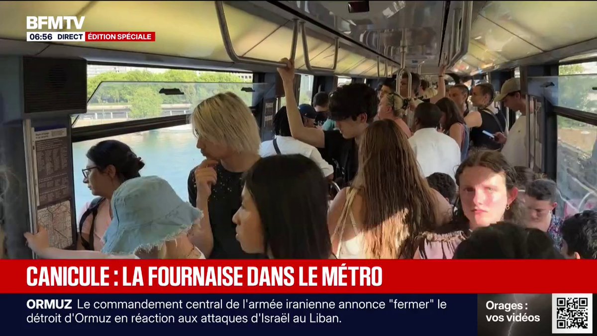 Wagons bondés, peu de climatisation... en pleine canicule, la situation est souvent intenable dans le métro parisien