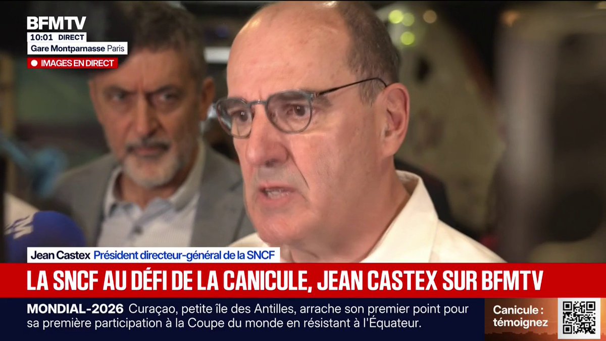 "Le réseau ferroviaire français est fortement affecté par ce phénomène caniculaire", déclare Jean Castex, PDG de la SNCF