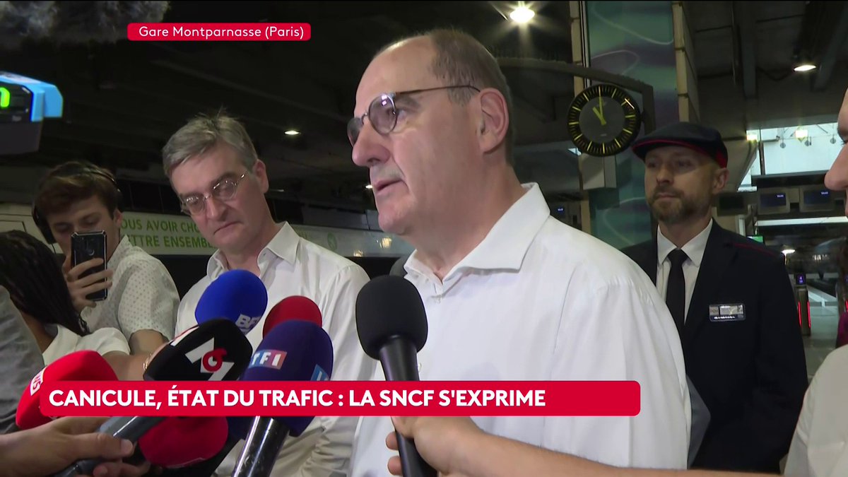 Canicule : "Notre objectif est d'assurer le trafic le plus normal possible dans ces conditions extrêmes", assure Jean Castex, PDG de la SNCF #canal16