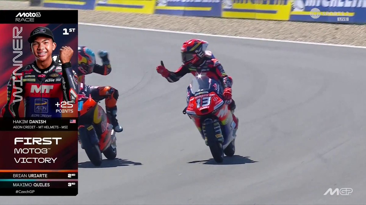 Hakim Danish: P14 -> P1 Veda Pratama: P20 -> P5 Both of them surely the asean generational talent in motorcycle racing🇲🇾🇮🇩 Momennya juga pas sebagai obat gagal lolos pildun🥹