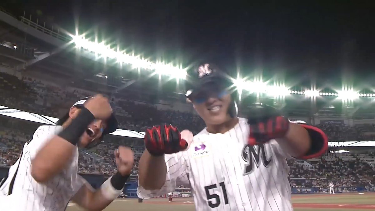 すぐさま勝ち越し‼️ 千葉ロッテ 山口航輝 選手の第10号2ランホームラン‼️ 3年ぶりの二桁アーチ🌈 👇スマホ・テレビで試合観戦！