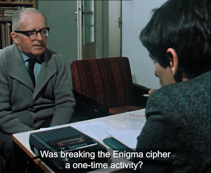 Here is a rare video of one of the famous Polish codebreakers of the Nazi German Enigma cipher machine, Marian Rejewski, explaining how tough it was to break the cipher: