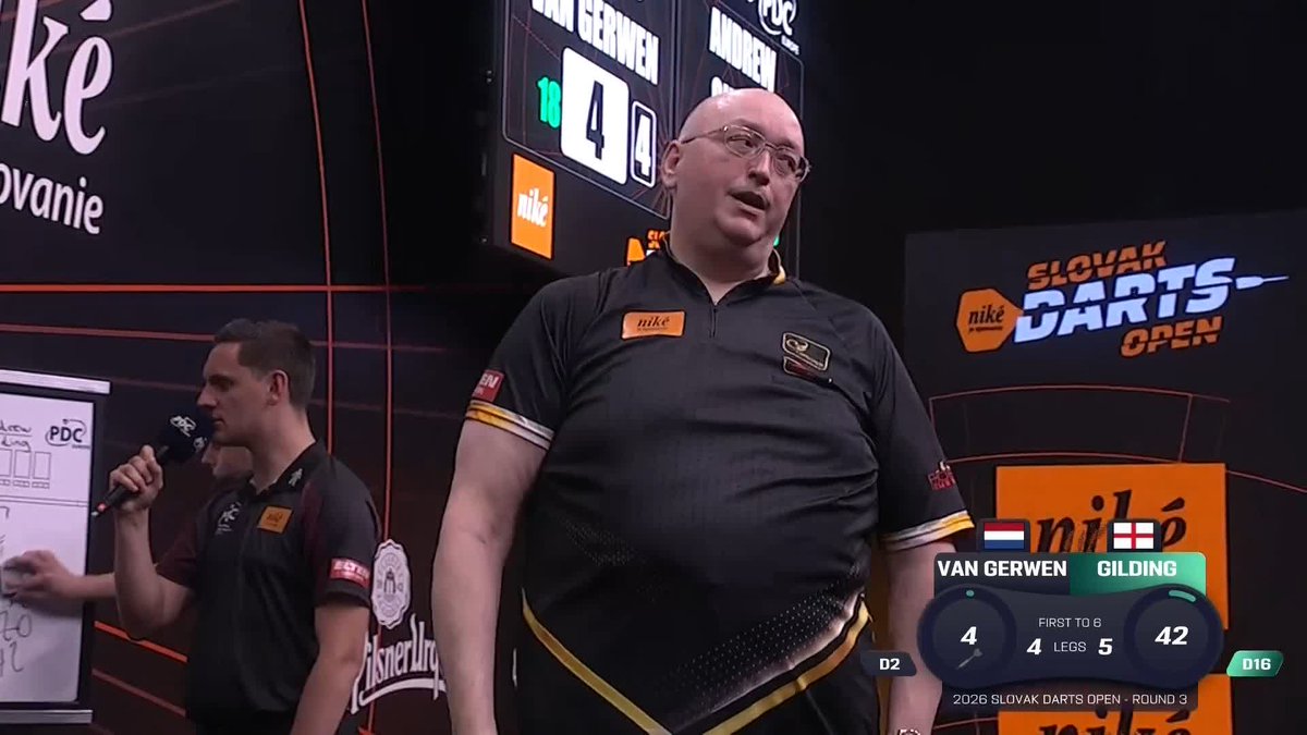 GLORY FOR GILDING! 👍 Incredible contest! Michael van Gerwen launches a valiant fightback against Andrew Gilding, only to miss SIX darts to force a decider! Gilding capitalises and advances with an average north of 103! 📺 #ET9 | R3