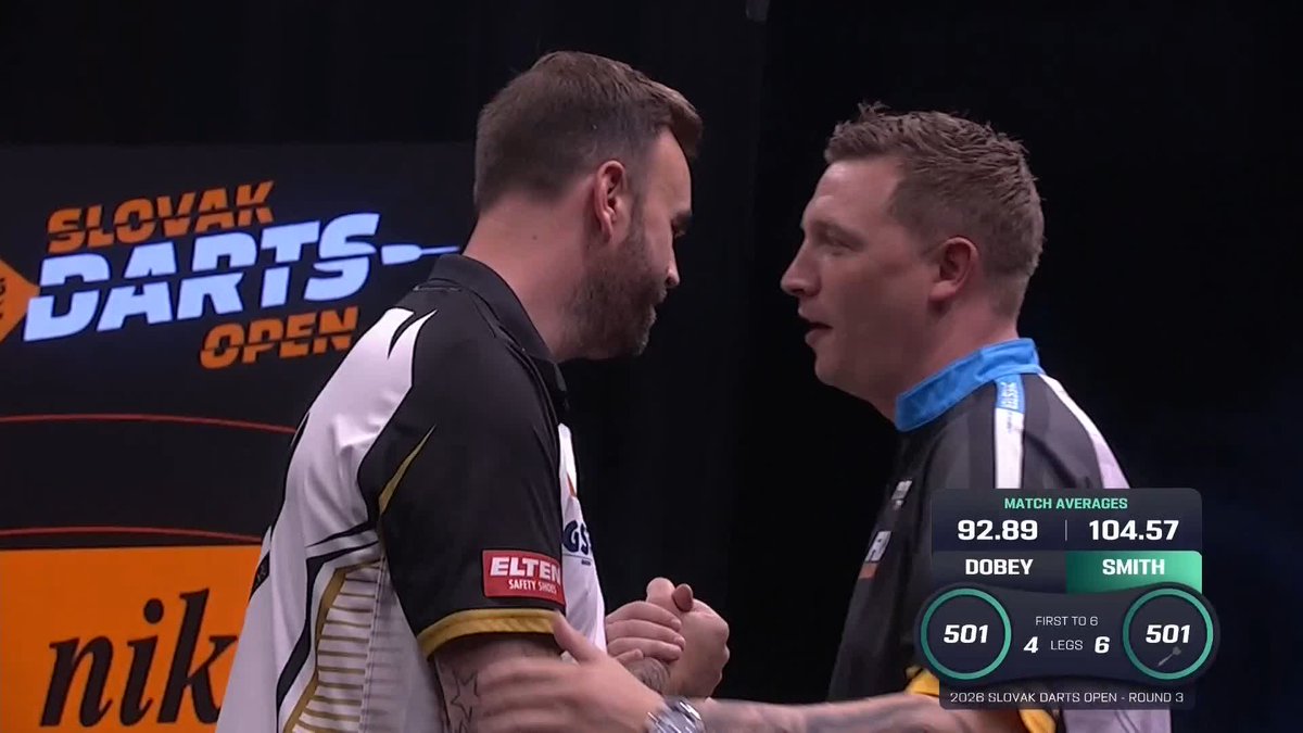 SMITH DEFIES DOBEY! ANOTHER magnificent contest here in Bratislava! 🙌 Ross Smith averages 104.57 to overcome a spirited Chris Dobey and book his spot in the Slovak Darts Open quarter-finals! 📺 #ET9 | R3