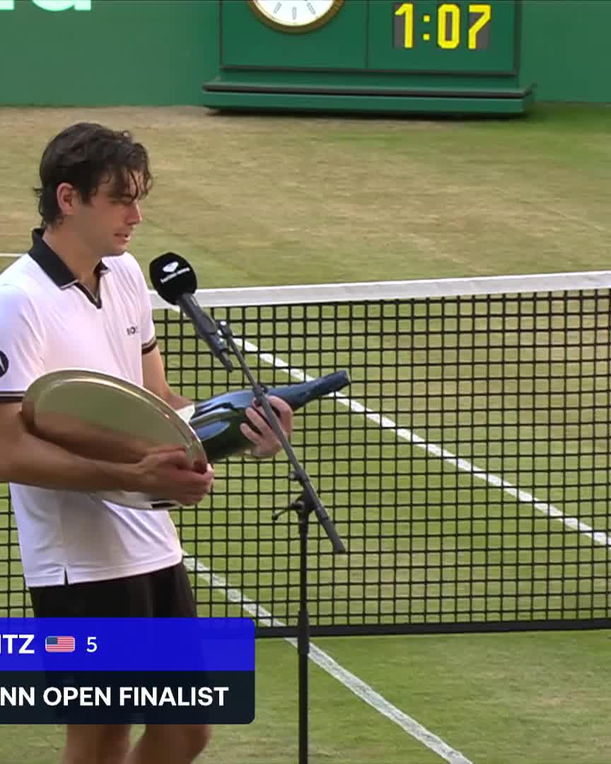 "You're one of my best friends and I'm super happy for you to get the title!" 🥹 Taylor Fritz with some lovely words for the Halle champion, Frances Tiafoe 🗣️ #TWO26