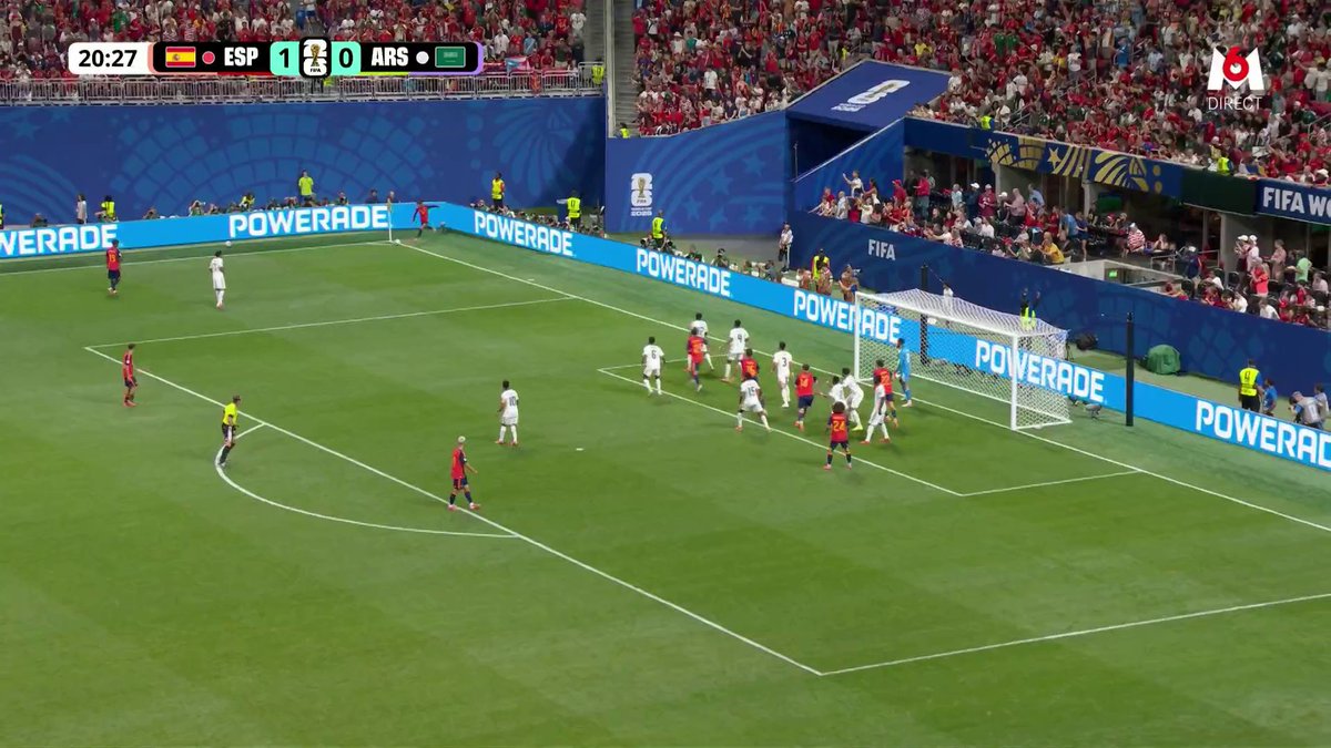 🚨 MIKEL OYARZABAL 🇪🇸 INSCRIT LE DEUXIÈME BUT DE LA ROJA AU BOUT DE 20 MINUTES !!! L'Espagne a activé le mode ROULEAU COMPRESSEUR ce soir. 🥵 🎥 M6 - Coupe du Monde de la FIFA 2026™